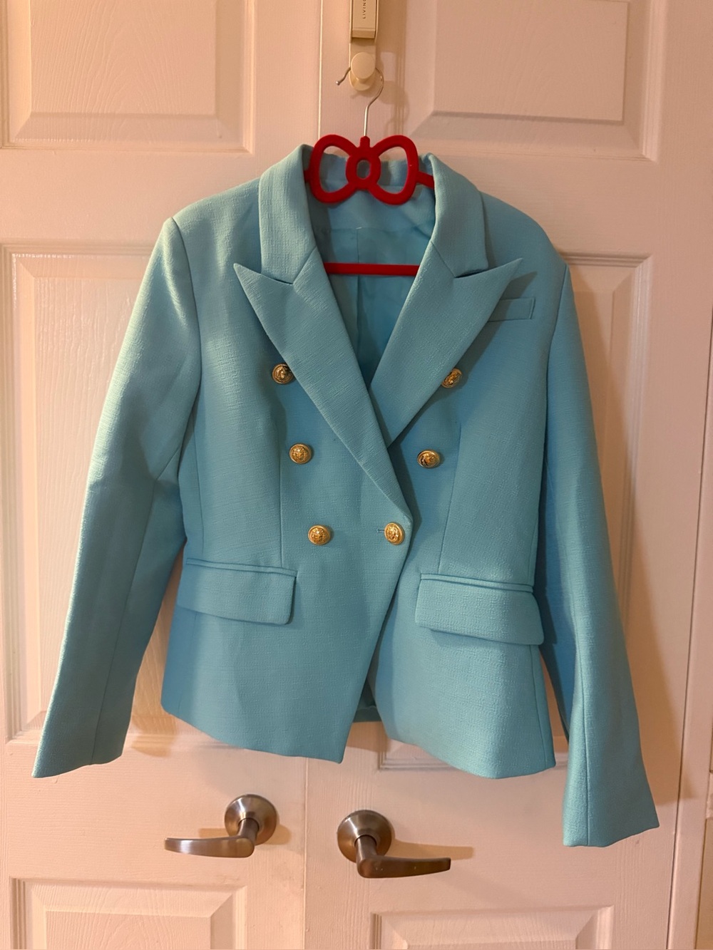 Light Blue Double-Breasted Women's Blazer Jacket without tags size M